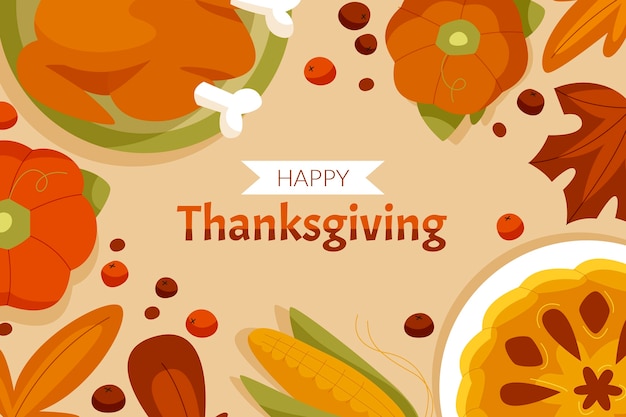 Flat thanksgiving celebration background