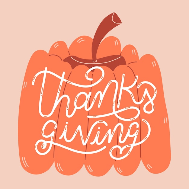 Flat thanksgiving celebration text illustration