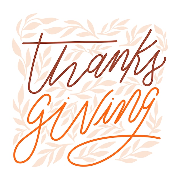 Free vector flat thanksgiving celebration text illustration