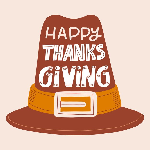 Flat thanksgiving celebration text illustration