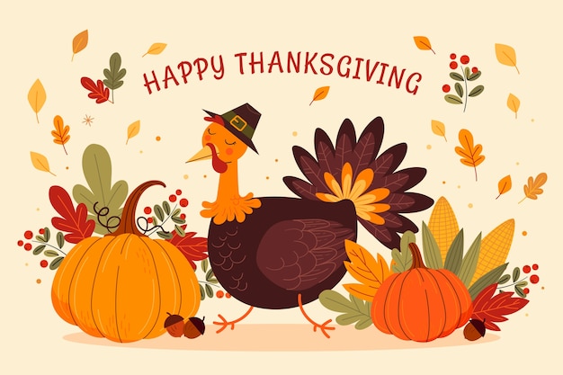 Flat thanksgiving illustration