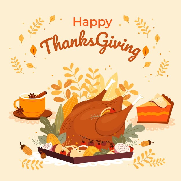 Flat thanksgiving illustration