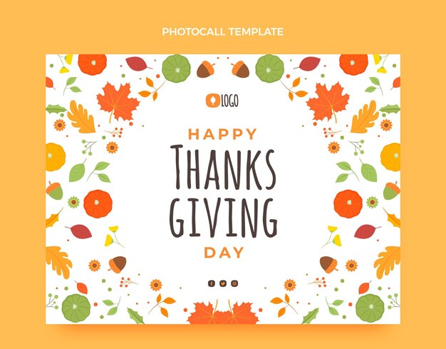 Flat thanksgiving photocall template