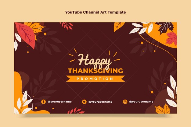 Flat thanksgiving youtube channel art