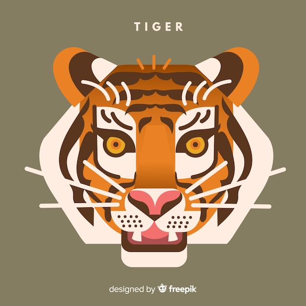 Free vector flat tiger background