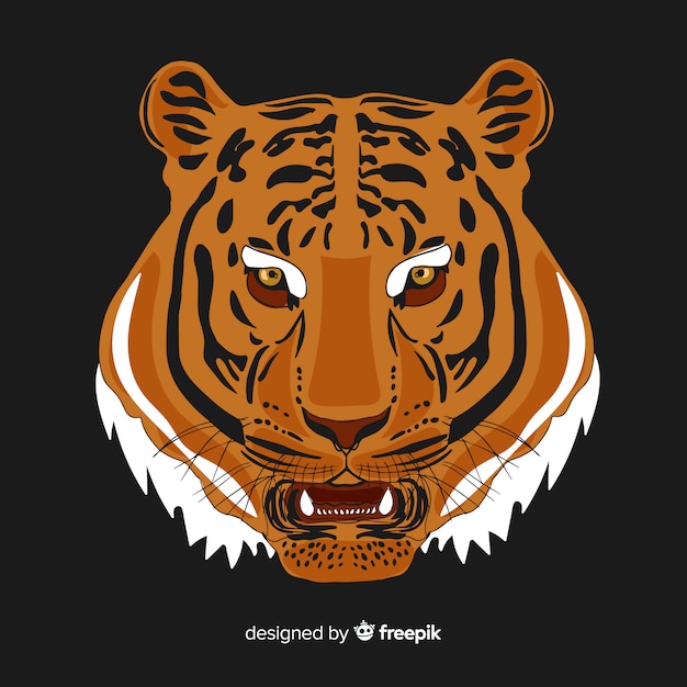 Flat tiger head