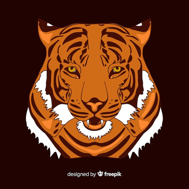 Free Vector flat tiger head