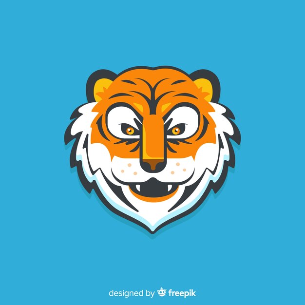 Flat tiger head