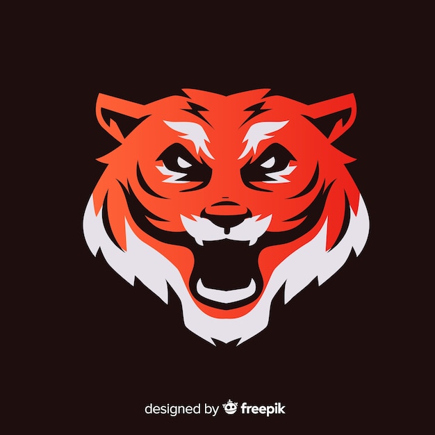 Flat tiger head