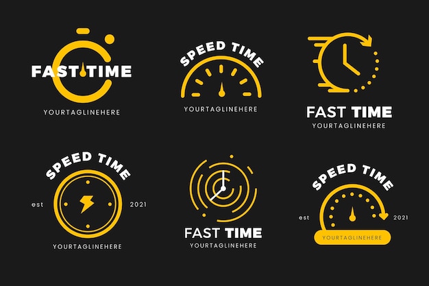 Free Vector flat time logo templates collection