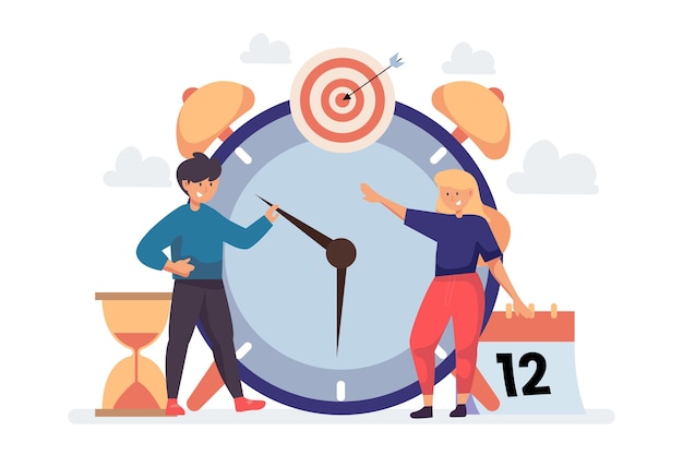 Free Vector flat time management illustration