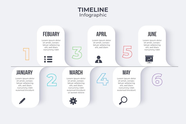 Flat timeline infographic template