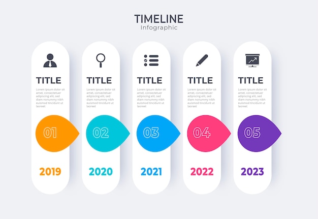 Flat timeline infographic template