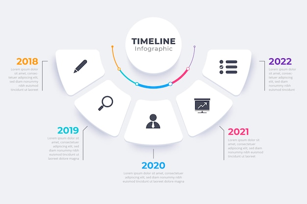 Flat timeline infographic template