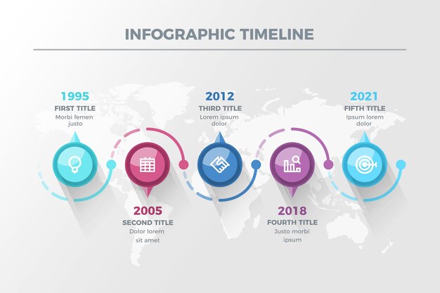 Flat timeline infographic template