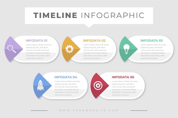 Flat timeline infographic template