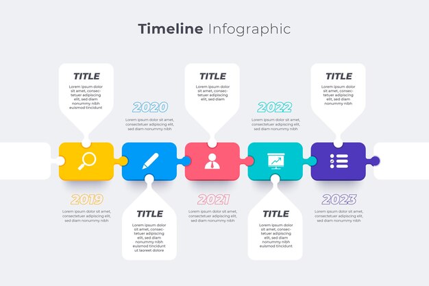 Flat timeline infographic template