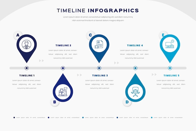 Flat timeline infographic template