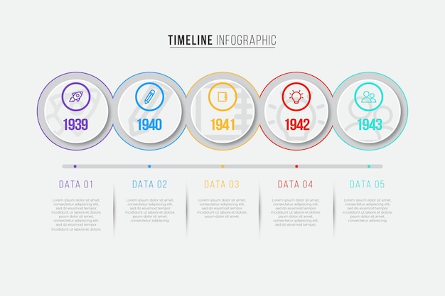 Flat timeline infographic template