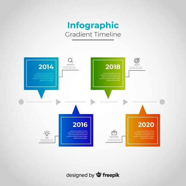 Flat timeline infographic