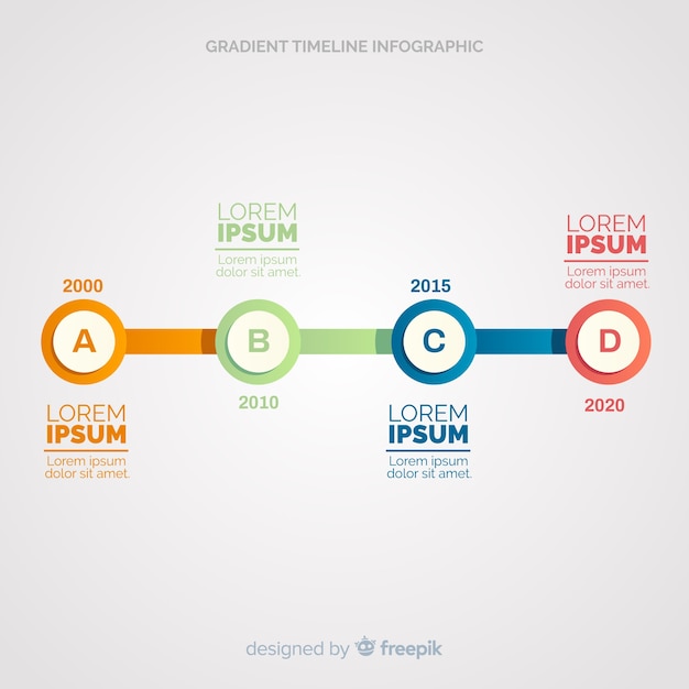 Flat timeline infographic 