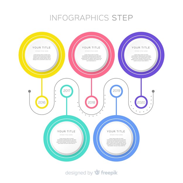 Flat timeline infographic 