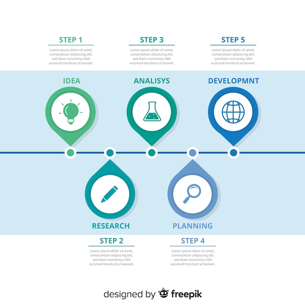 Flat timeline infographic 