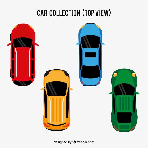 Flat top view car collection