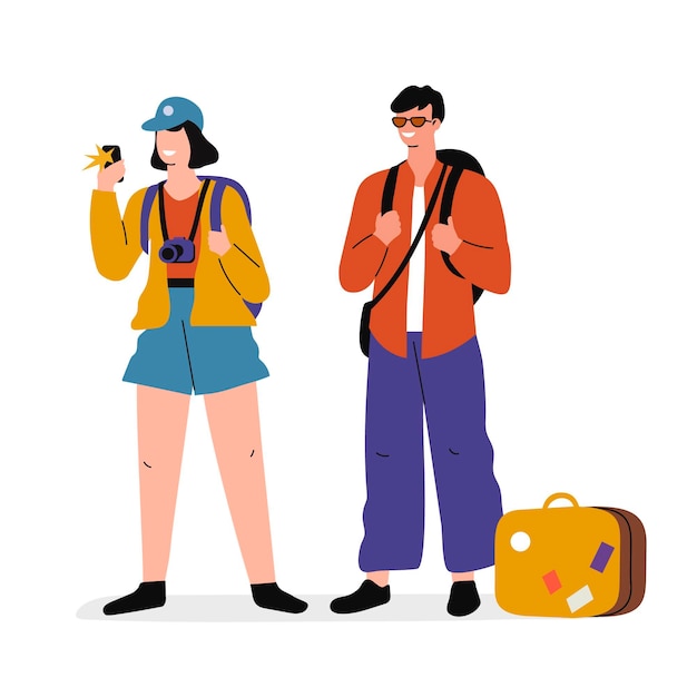 Free Vector flat tourists illustration