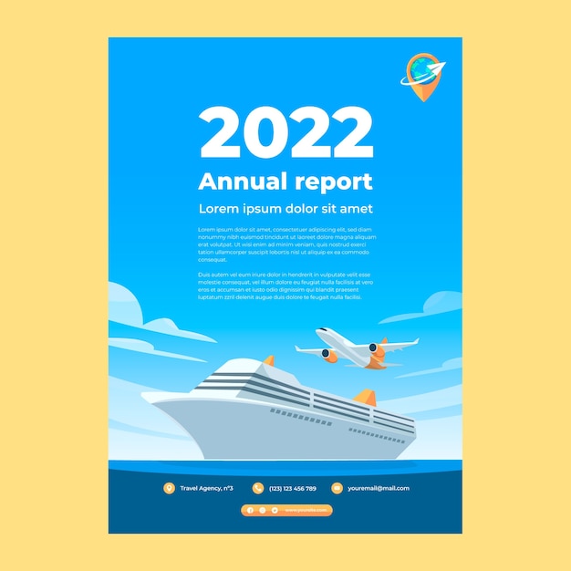 Flat travel agency annual report template