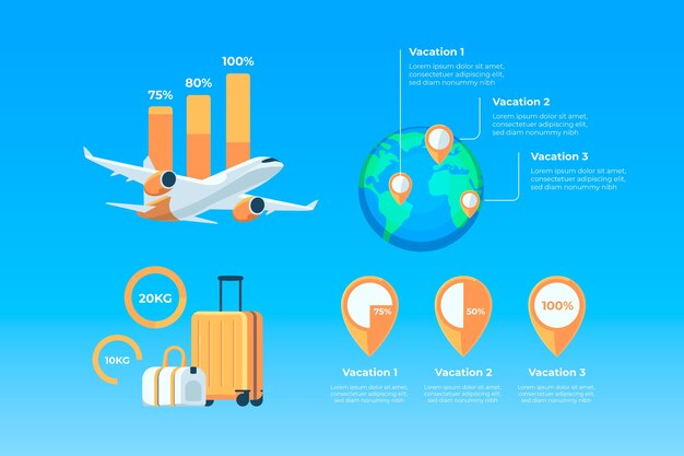 Flat travel agency infographic template