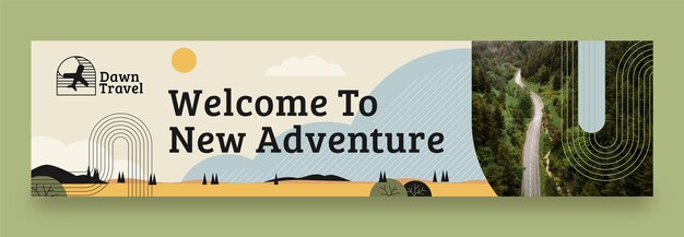 Flat travel agency twitch banner