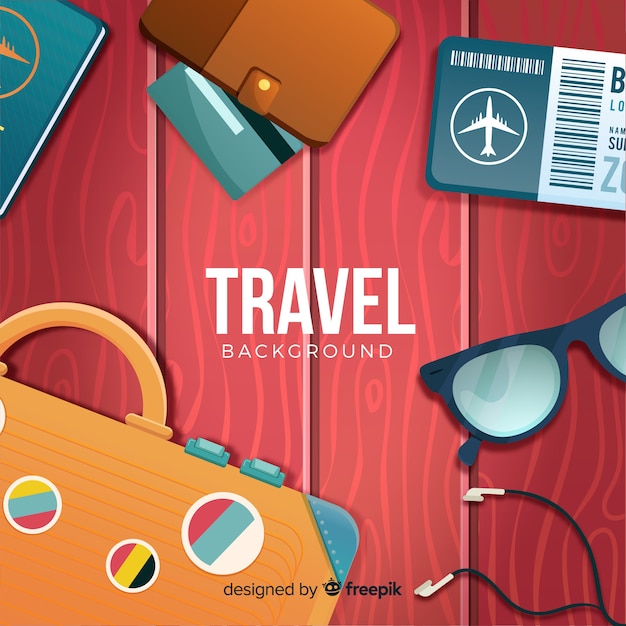 Free Vector flat travel background