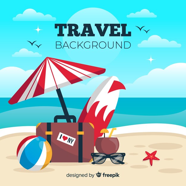 Flat travel background