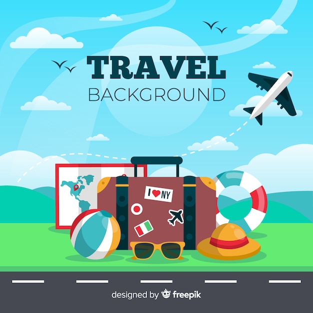 Free Vector flat travel background