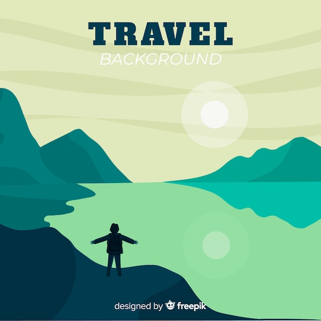 Flat travel background