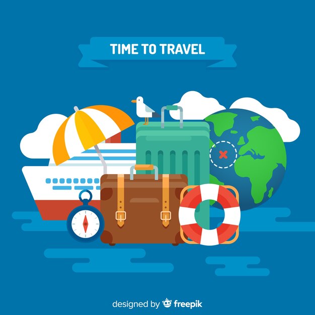 Flat travel background