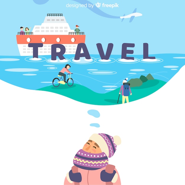 Free vector flat travel background