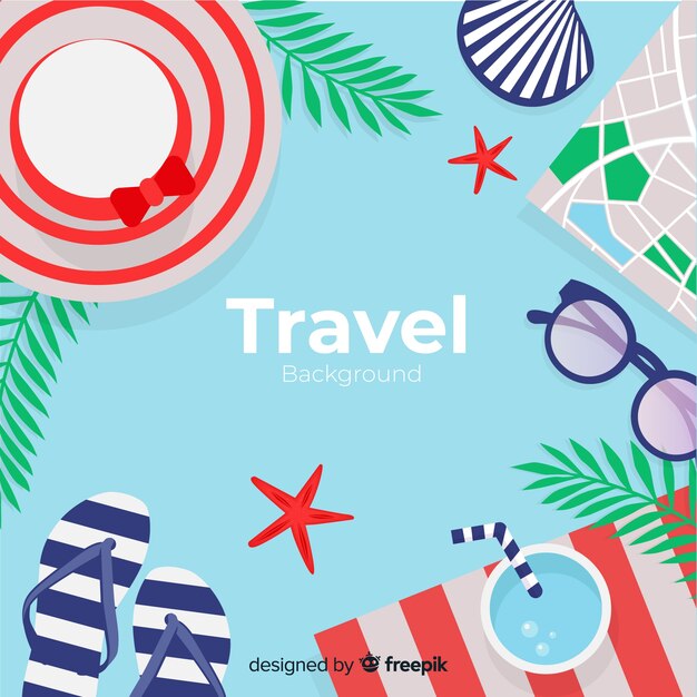 Flat travel background