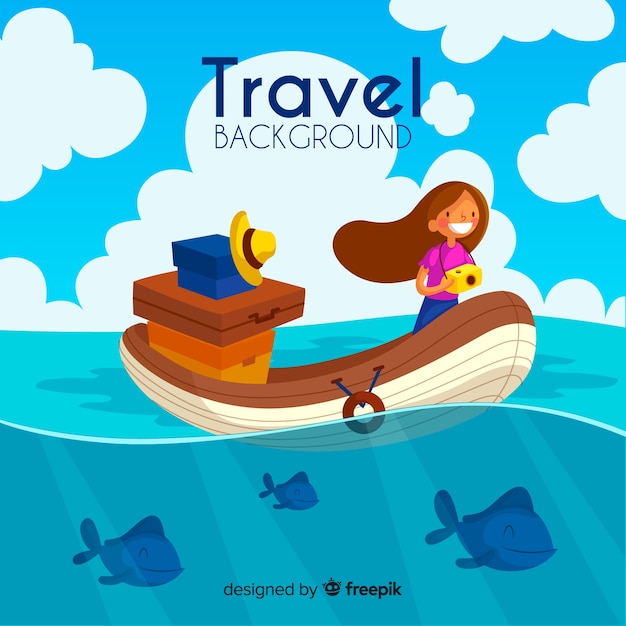 Free vector flat travel background