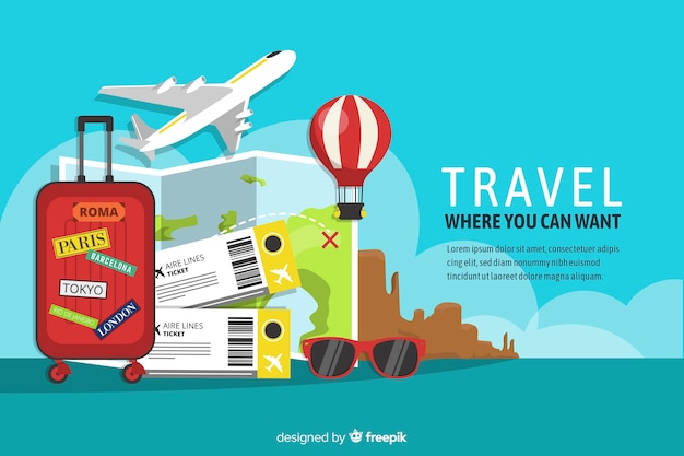 Free Vector flat travel banner