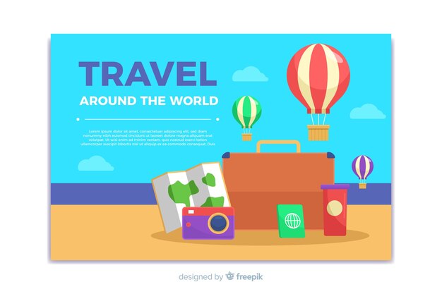 Flat travel banner