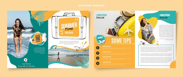 Free vector flat travel brochure template