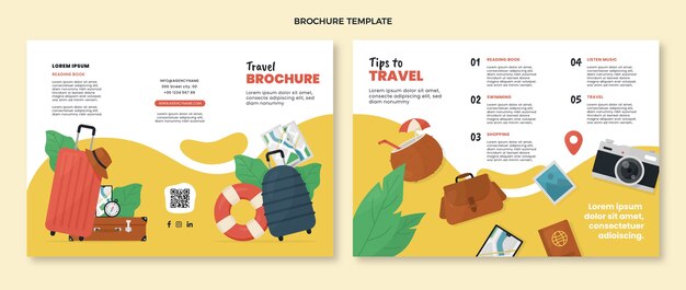 Flat travel brochure template