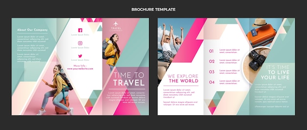 Flat travel brochure template