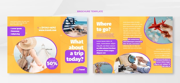 Free vector flat travel brochure