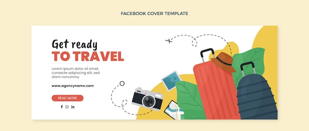 Flat travel facebook cover