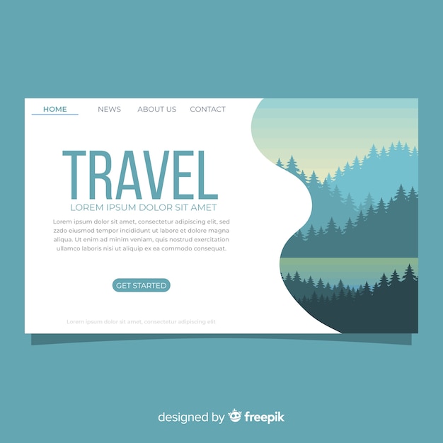 Flat travel landing page template