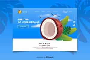 Free vector flat travel landing page template