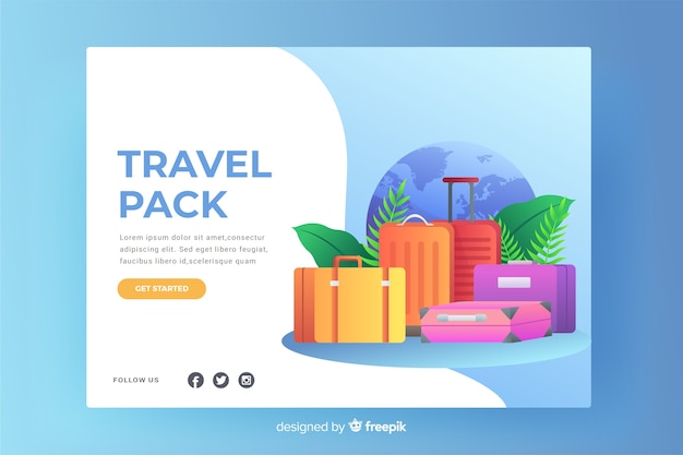 Flat travel landing page template